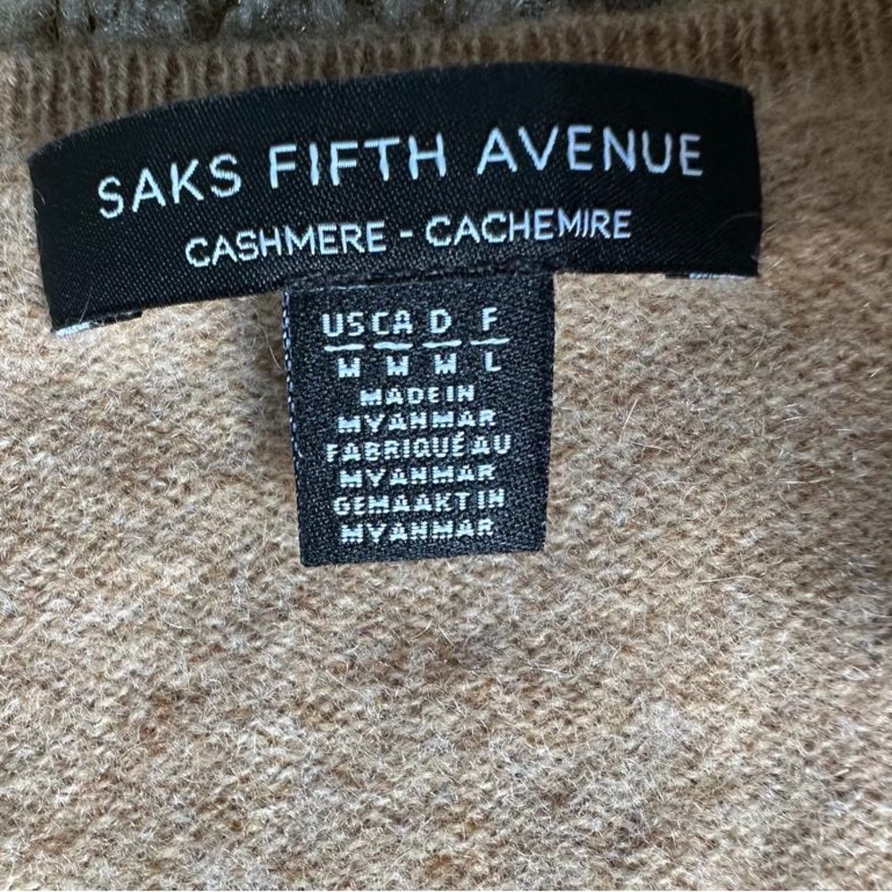 Saks Fifth Avenue tan cashmere sweater